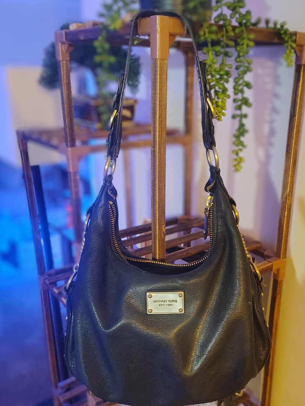 Michael Kors Vintage Black Pebbled Hobo
